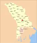 Map of Moldova highlighting Chișinău