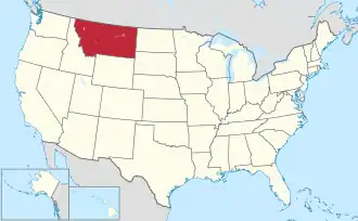 Location of Montana within the United States