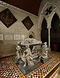 Monument to Sir John Hotham (d.1689), possibly by C. G. Cibber, with Hotham held above a skeleton by four kneeling virtues. South Dalton, Yorkshire East Riding