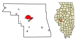 Location in Morgan County, Illinois