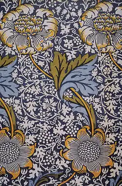Indigo design printed textile (1883)