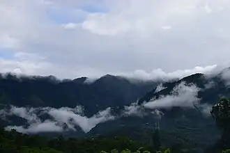 Mountains with low clouds