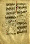 Page of Bernard's chronicle (Ms.486 Bib.de Catalunya, Barcelona)