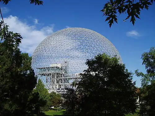 Geodesic dome: the Montréal Biosphère by R. Buckminster Fuller, 1967