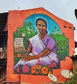 Mural depicting Libia Lobo Sardesai in Panjim, Goa