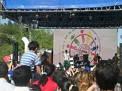 Murat Boz performing on stage as part of the TRT International April 23 Children's Festival (2008)