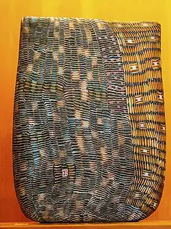 A murrine vessel by artist Giles Bettison. Approximately 8" x 5" x 1 1/2"