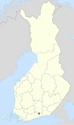 Location of Myrskylä in Finland