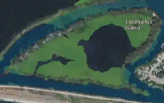 Aerial image of an island.