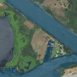 Aerial image of an island.