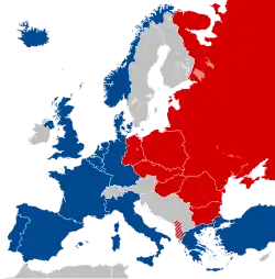 Map of Cold War Europe