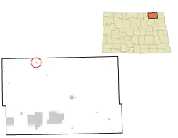 Location of Hannah, North Dakota