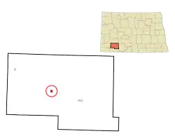 Location of Bentley, North Dakota