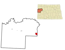 Location in McKenzie County and the state of North Dakota