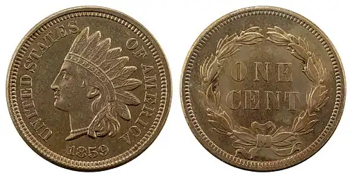 Indian Head cent, 1859