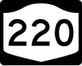 New York State Route 220 marker