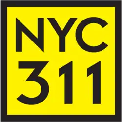 NYC311 logo featuring "DIAL 311" in bold black text on a yellow square