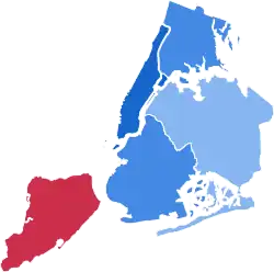 1984 US presidential election results in NYC by borough.