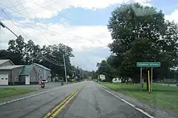 Southbound NY 12B entering Franklin Springs