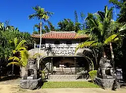 The rope used in the Naha Great Tug-of-War Festival is stored at Ryukyu Mura.