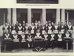 Bro. Nawab Mir Yousuf Ali Khan, Salar Jung III seen with Brethren outside the St. John's.