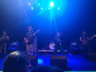 Nemophila performing at Gramercy Theatre, New York in March 2023 (L-R: Hazuki, Haraguchi-san, Tamu, Mayu, Saki)