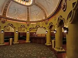 The theater's smoking room, which contains a domed ceiling supported by columns