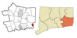 Location in New London County, Connecticut
