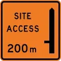 Works site access - 200 metres ahead on left
