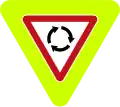 Give Way at Roundabout (fluorescent version)