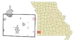 Location of Wentworth, Missouri