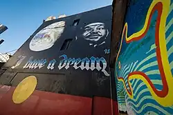 Andrew Aiken/Juilee Pryor: Martin Luther King Mural on King St, Newtown, 1991, now heritage listed.