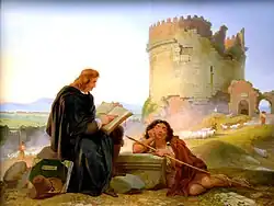 Nicolas Poussin dans la campagne romaine by William Frederick Yeames