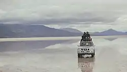 An unmodified Nissan Patrol at the Salar de Uyuni in Bolivia