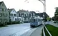 Heidelberg bound tram leaving Eppelheim, 1979