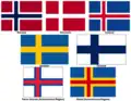 Nordic countries flag family. (Åland and Faroe Islands are autonomous regions)
