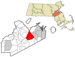 Location of Canton in Norfolk County