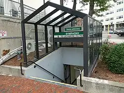 An entrance to a underground station