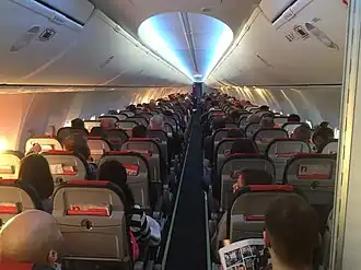 737 Next Generation Sky Interior with pivot bins and LED lighting