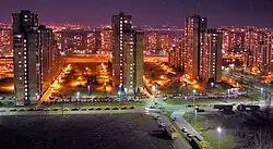 New Belgrade's Blok 62 at night