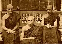 Venerable Nyanatiloka, with Silacara and Dhammanusari (Walter Markgarf) in and Burma 1909.