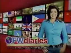 An image of Kara David, with several country flags and images on the background. The show title is displayed on the lower left side of the image.