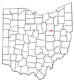 Location of Fredericksburg, Ohio