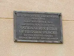 National Register of Historic Places plaque
