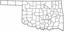 Location of Calvin, Oklahoma