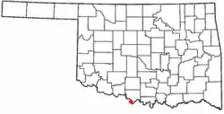 Location of Terral, Oklahoma
