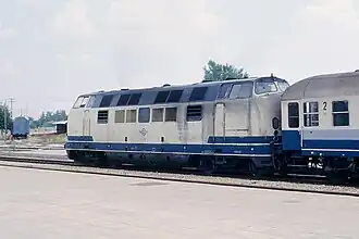 OSE diesel locomotive 420, a former DB V200.1 at Paleofarsalos station.
