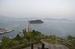 View of the island and bridge from the mainland (2009)