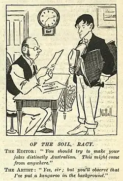 'Of the Soil, Racy', cartoon published in The Bulletin, 12 April 1902.