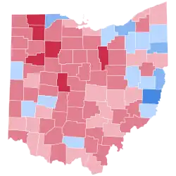 Map of election results by county